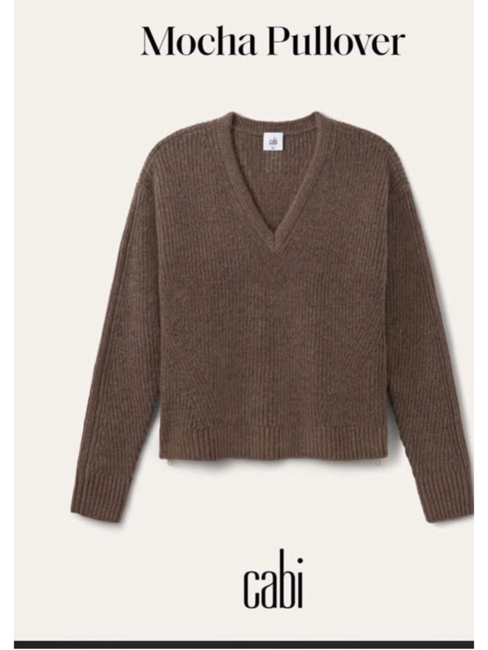 CAbi Mocha Pullover Brown Sweater Size M EUC - Picture 4 of 7